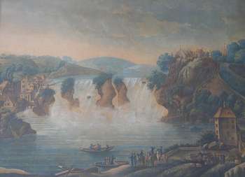 Veduta delle cascate del Reno 1600