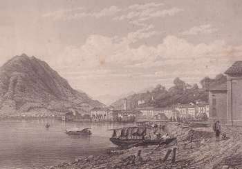 Lugano dalla riva verso meridione 1851