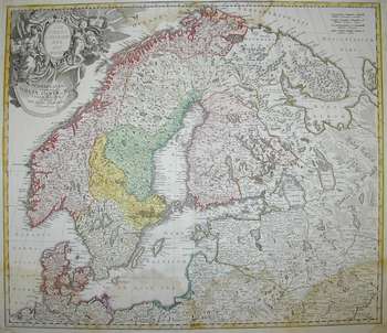 Scandinavia, Svezia, Danimarca, Norvegia, Finlandia 1740