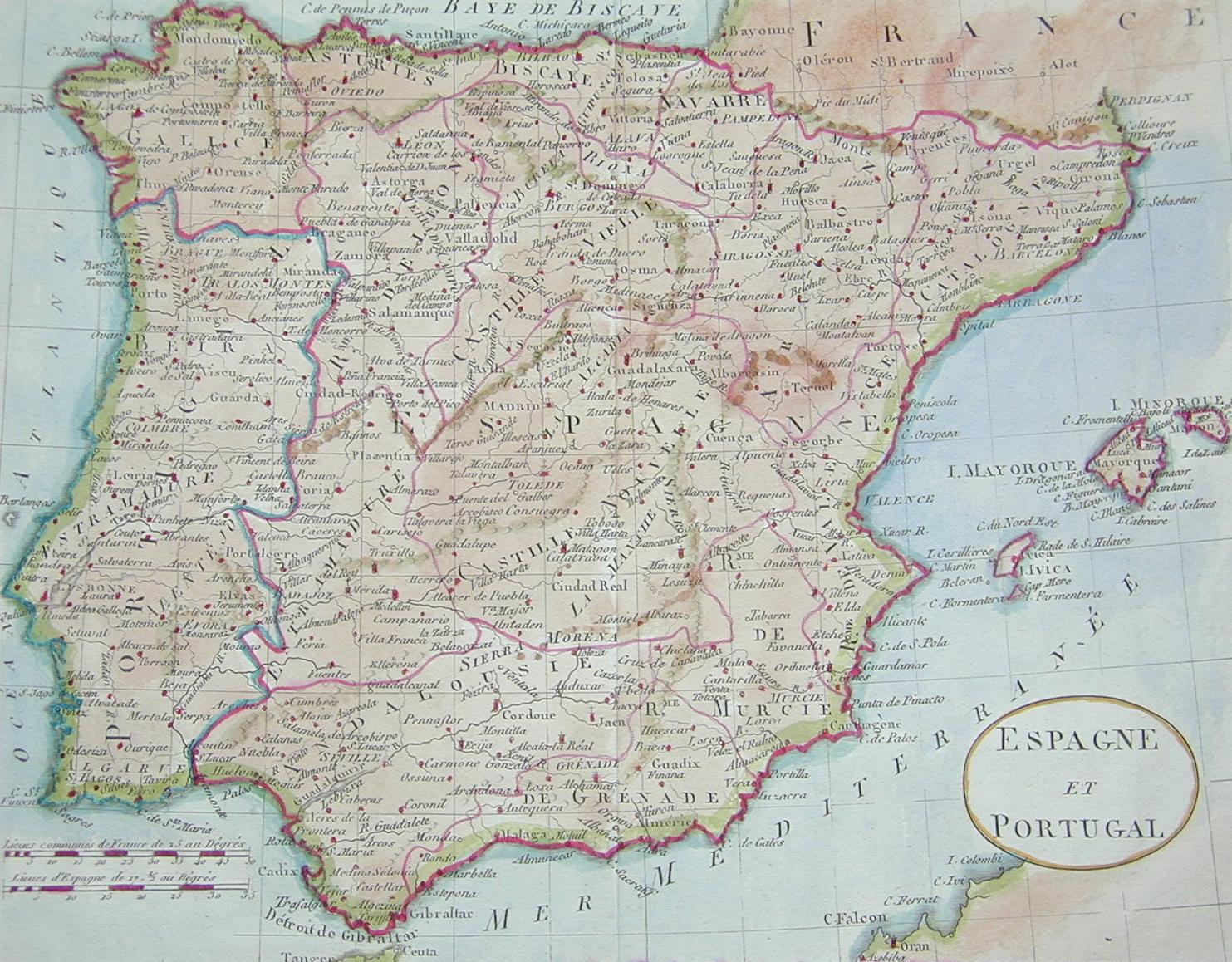 Spagna e Portogalllo 1750 ca.