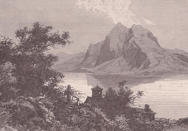 Monte San Salvatore vista da Castagnola 1876