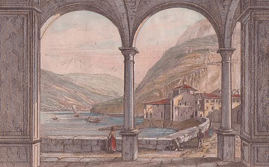 Lugano dalla riva verso meridione 1838