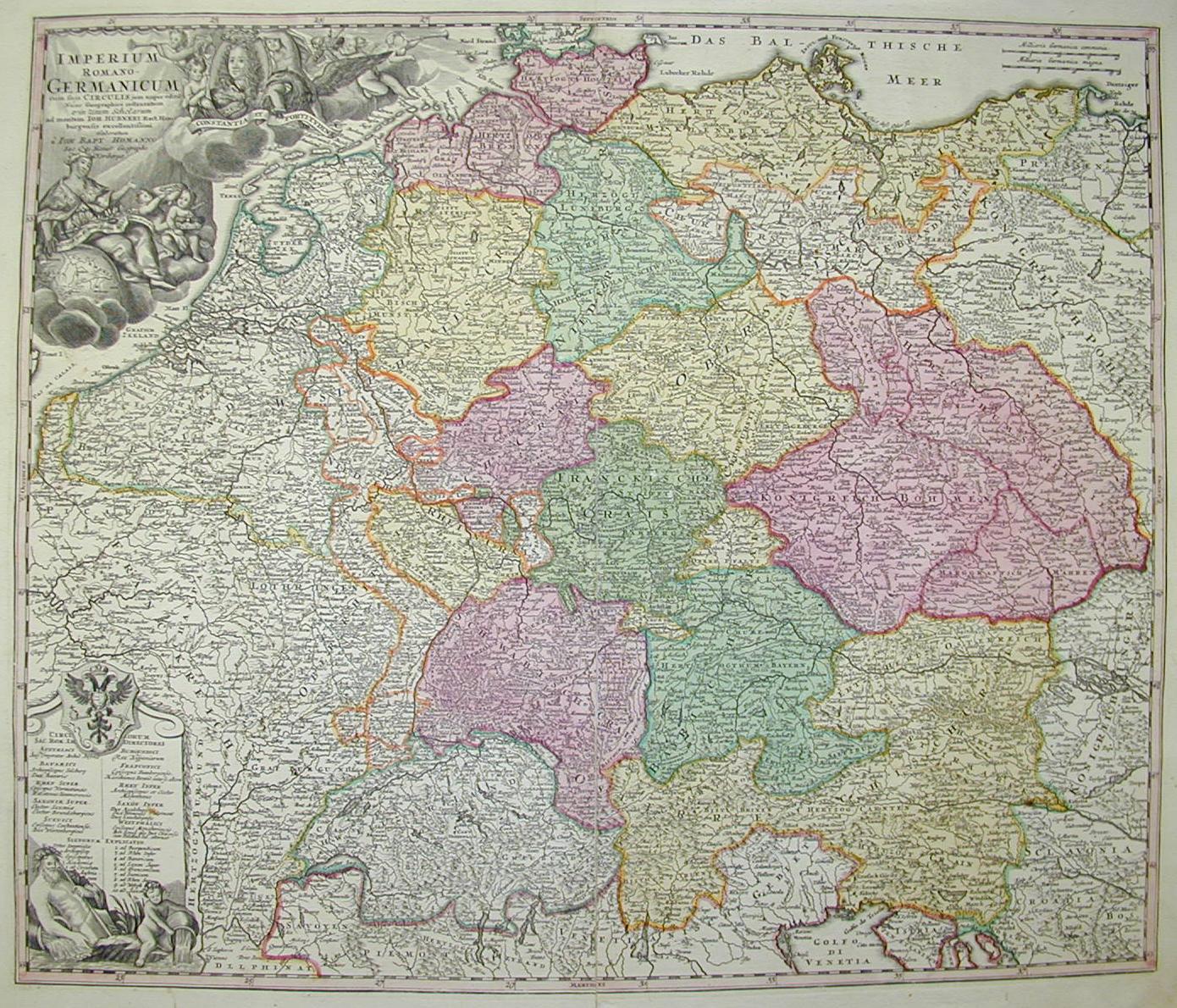 Impero Germanico (Belgio, Germania, Austria, Ungheria) 1750 ca.