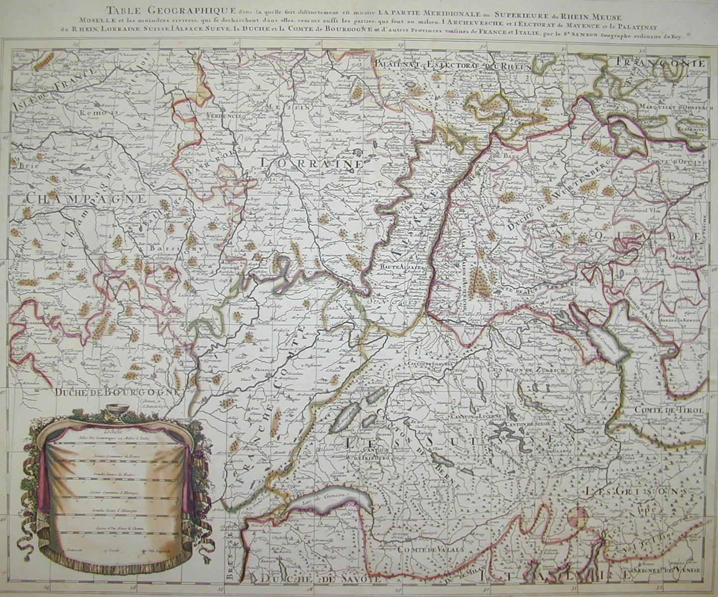 La Svizzera e stati confinanti 1700
