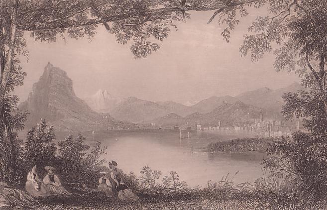 Lugano dal Monte Brè 1836