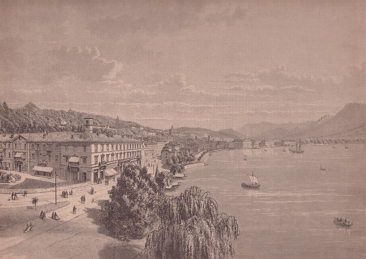 Lugano dalla riva verso settentrione 1870
