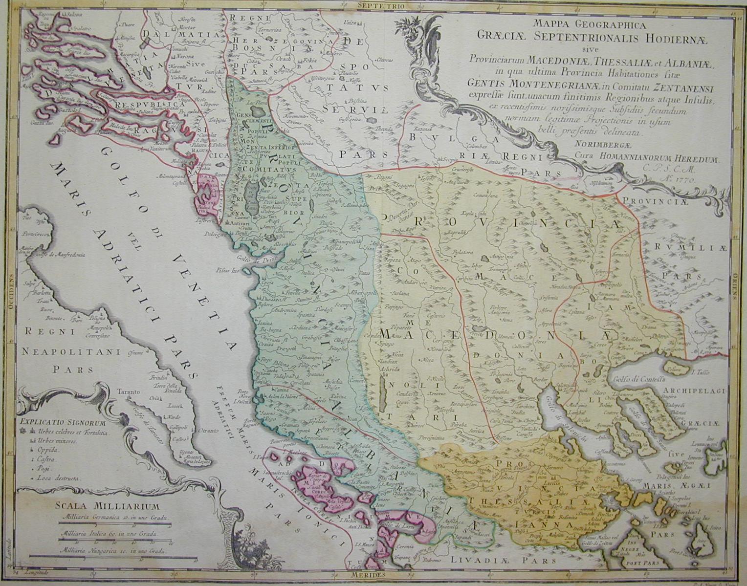 Grecia sett., Macedonia, Montenegro, Albania 1770