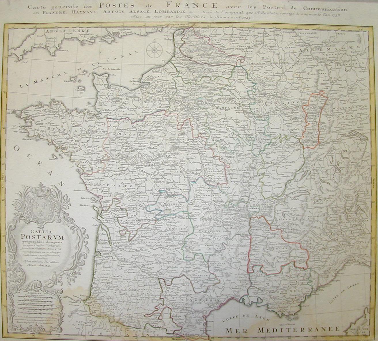 Francia (Gallia postarum) 1745